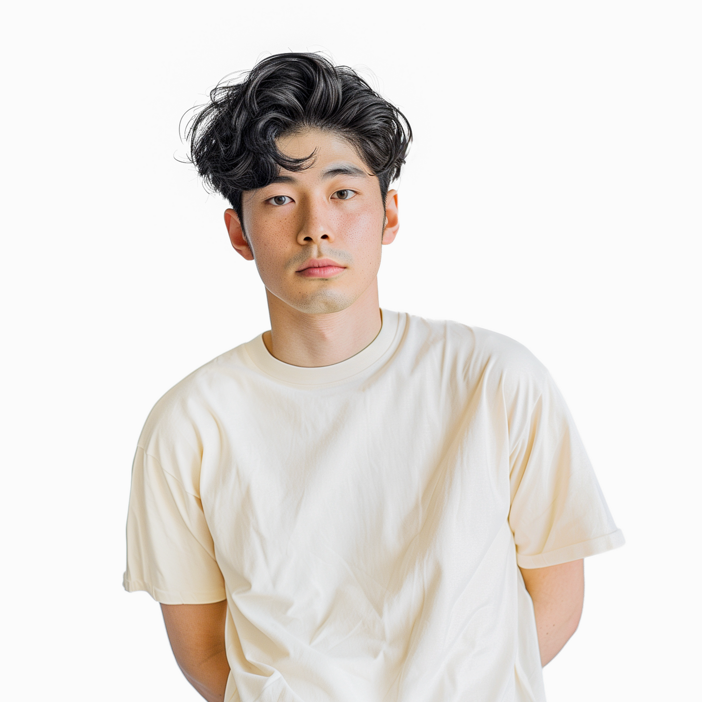 クリーム色のTシャツ